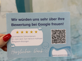 Visitenkarte von Ihrem Zahnarzt in Bietigheim